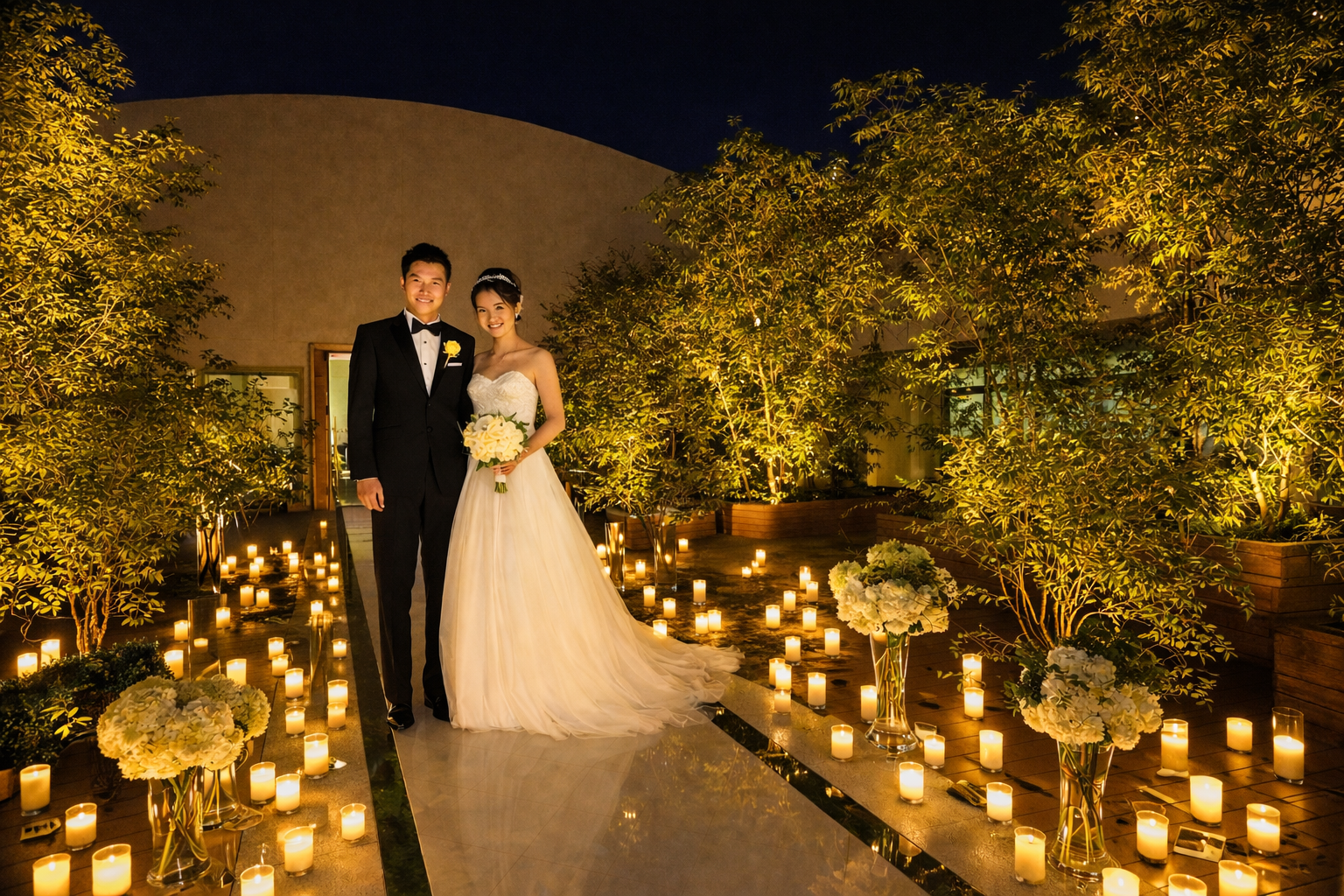 福岡のガーデンウェディングが叶うフォレストテラス博多のナイトガーデン