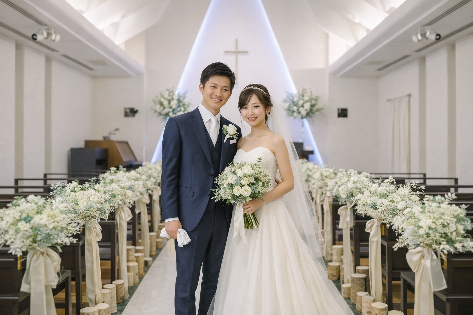 福岡・博多の結婚式場フォレストテラス博多のチャペルで撮影した新郎新婦のウェディングフォト